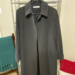 PERRY ELLIS Saks Fifth Ave Gray Wool Trench Coat